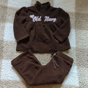 Old Navy Kids Brown Fleece Matching Set